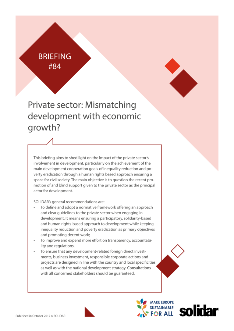 Private sector: Mismatching development with economic growth?