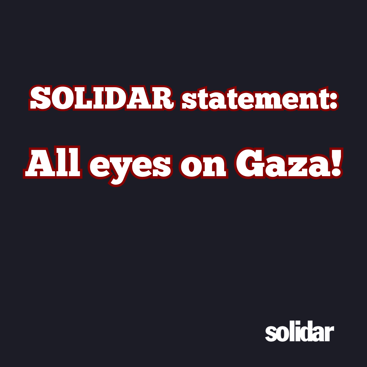 Do not look away. Keep your eyes on Gaza!
