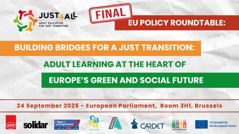 Building Bridges for a Just Transition: Adult Learning at the Heart of Europe’s Green and Social Future | Final EU Policy Roundtable