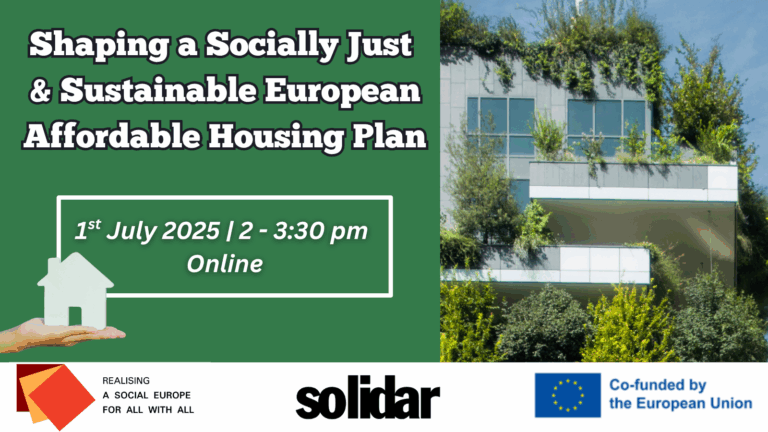 SOLIDAR webinar on the Affordable Housing Plan – the future of housing must be socially just and sustainable  