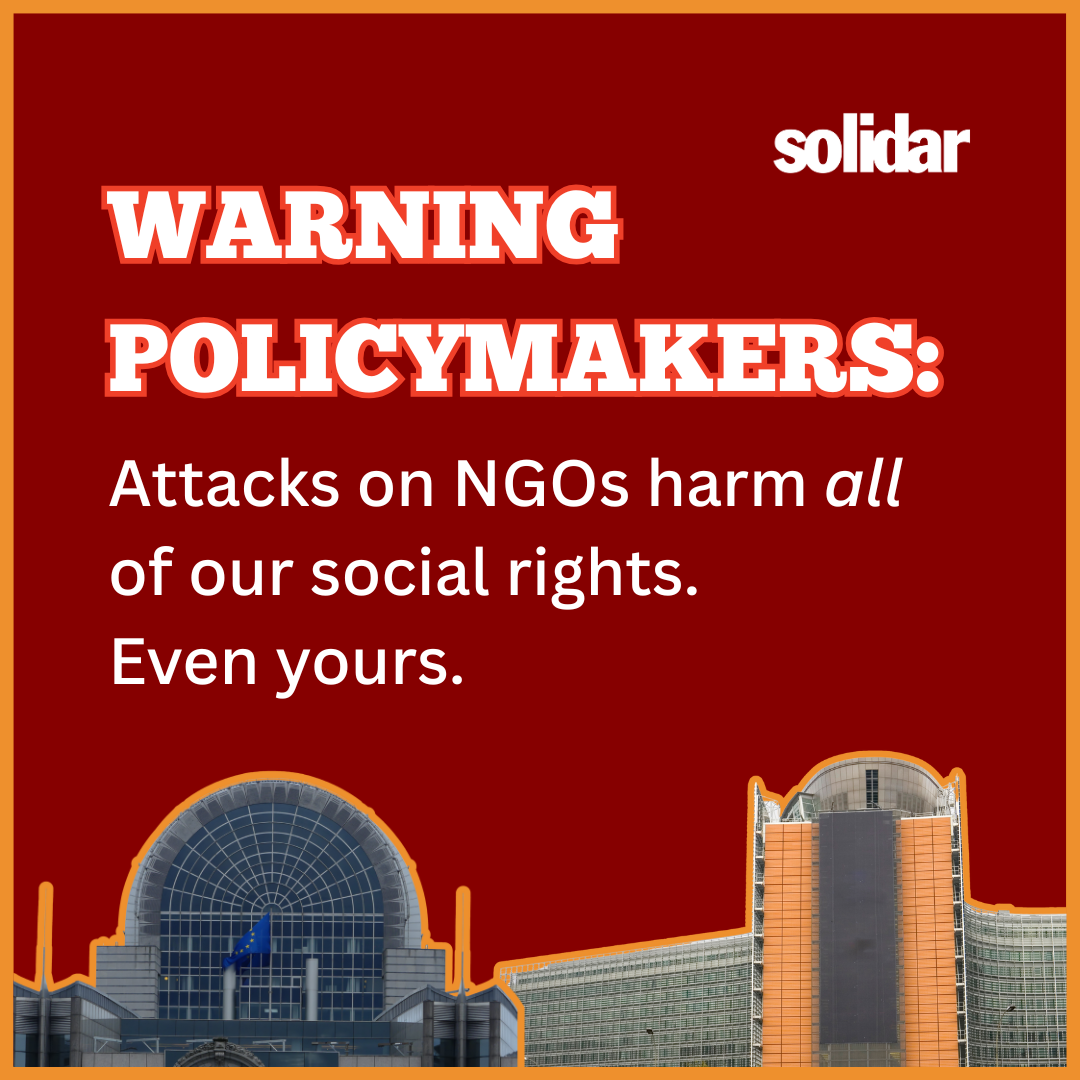 Warning Polimakers: Attacks on NGOs harm all of our social rights