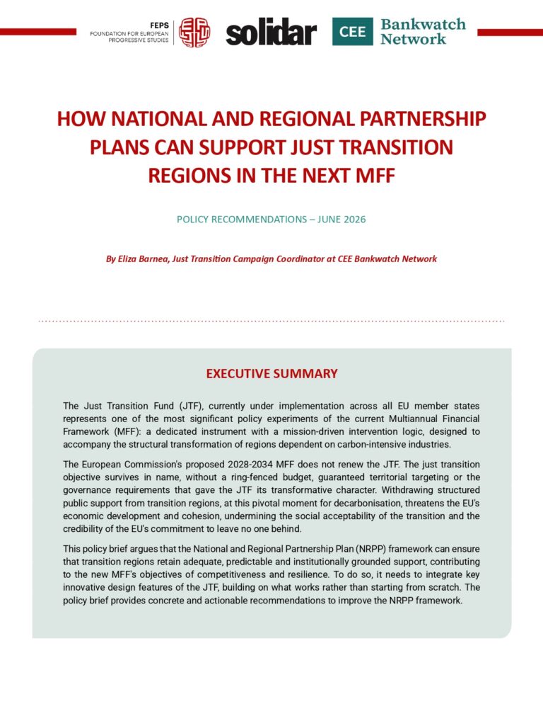 How National and Regional Partnership plans can support just transition regions in the next MFF