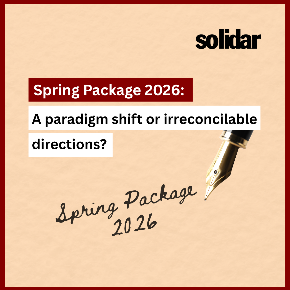 Spring Package 2026 – a paradigm shift or irreconcilable directions?